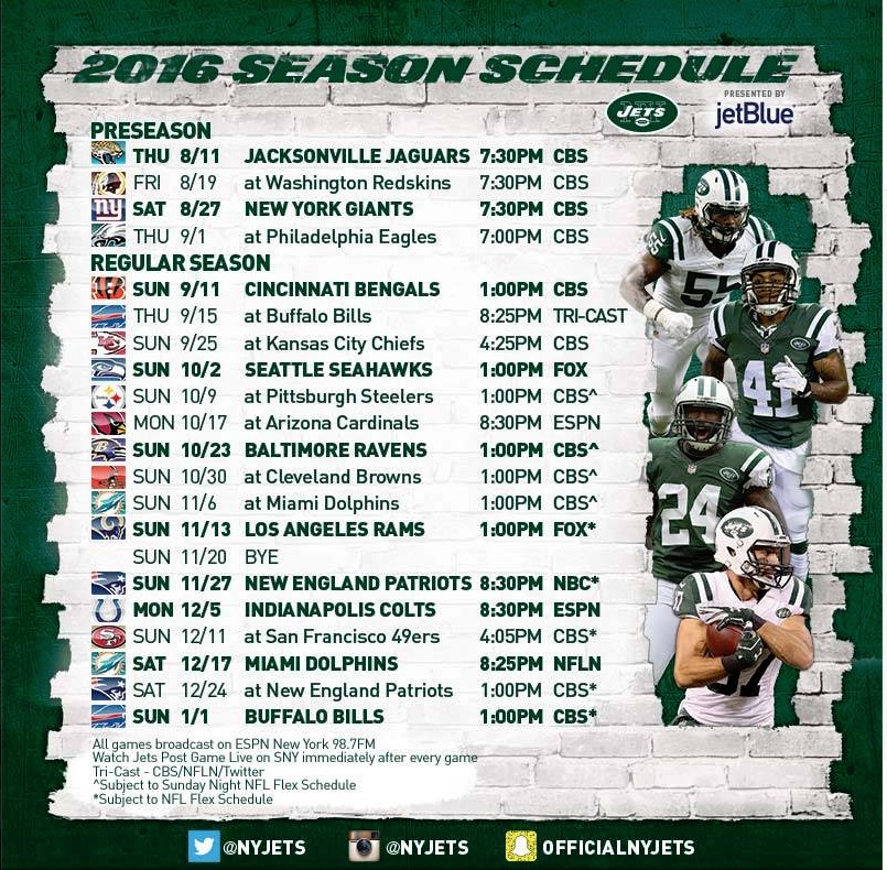 New York Jets Official National Football League Regular Season