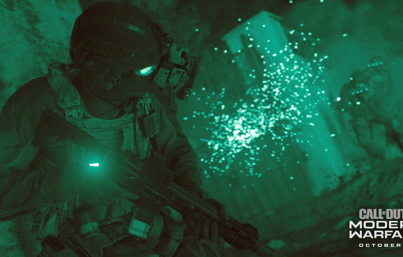 Wallpaper Green Cod Modern Warfare Weapon Soldier Mask Armor
