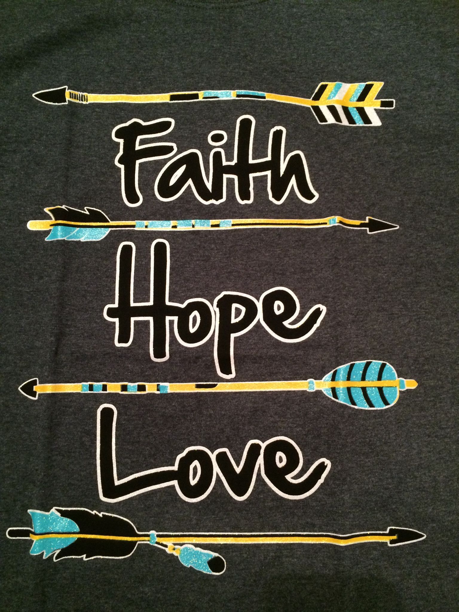 Faith Hope Love   Arrow T Shirt GRAY Faith hope love Faith hope
