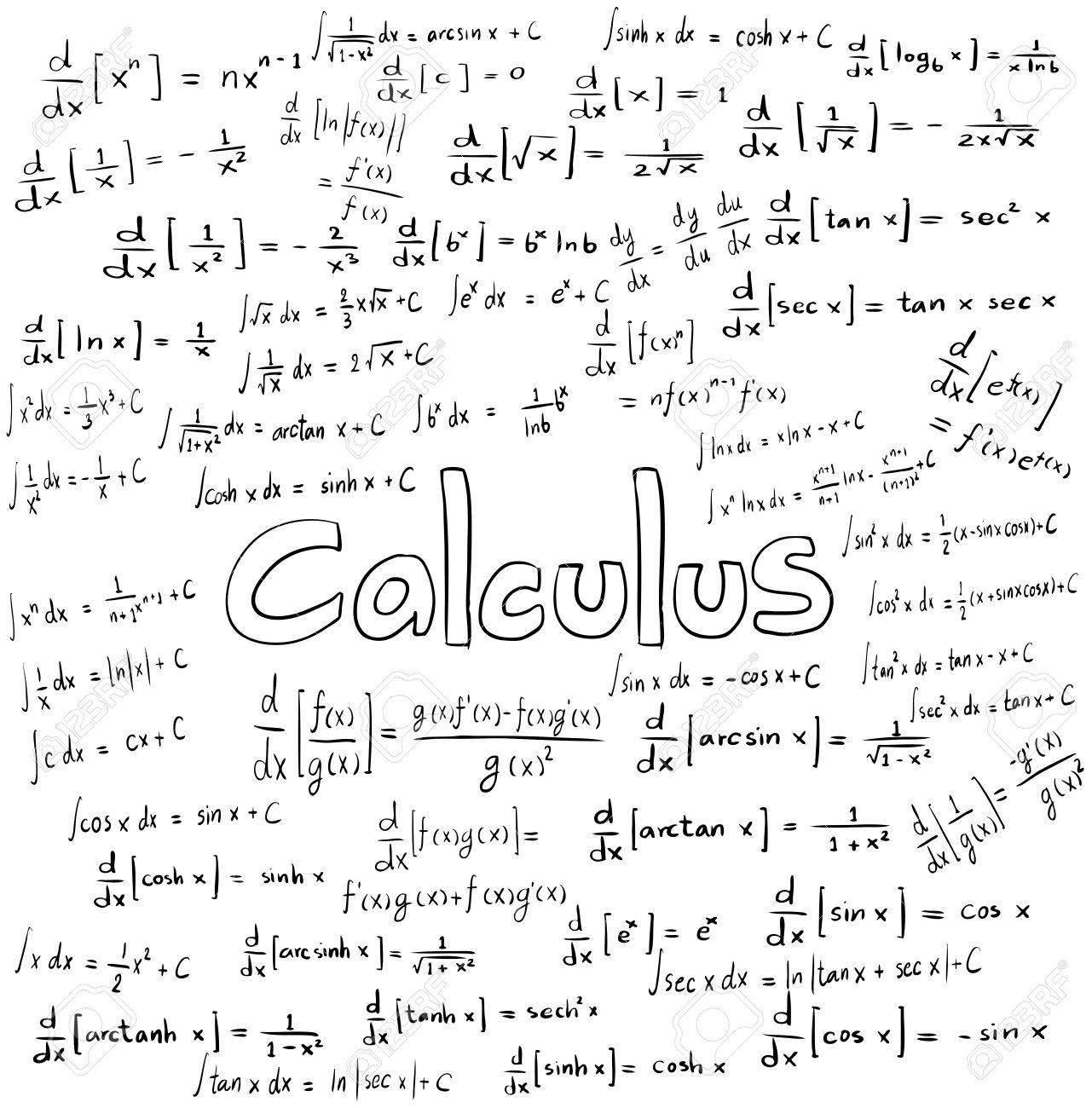 Calculus Law Theory And Mathematical Formula Equation Doodle