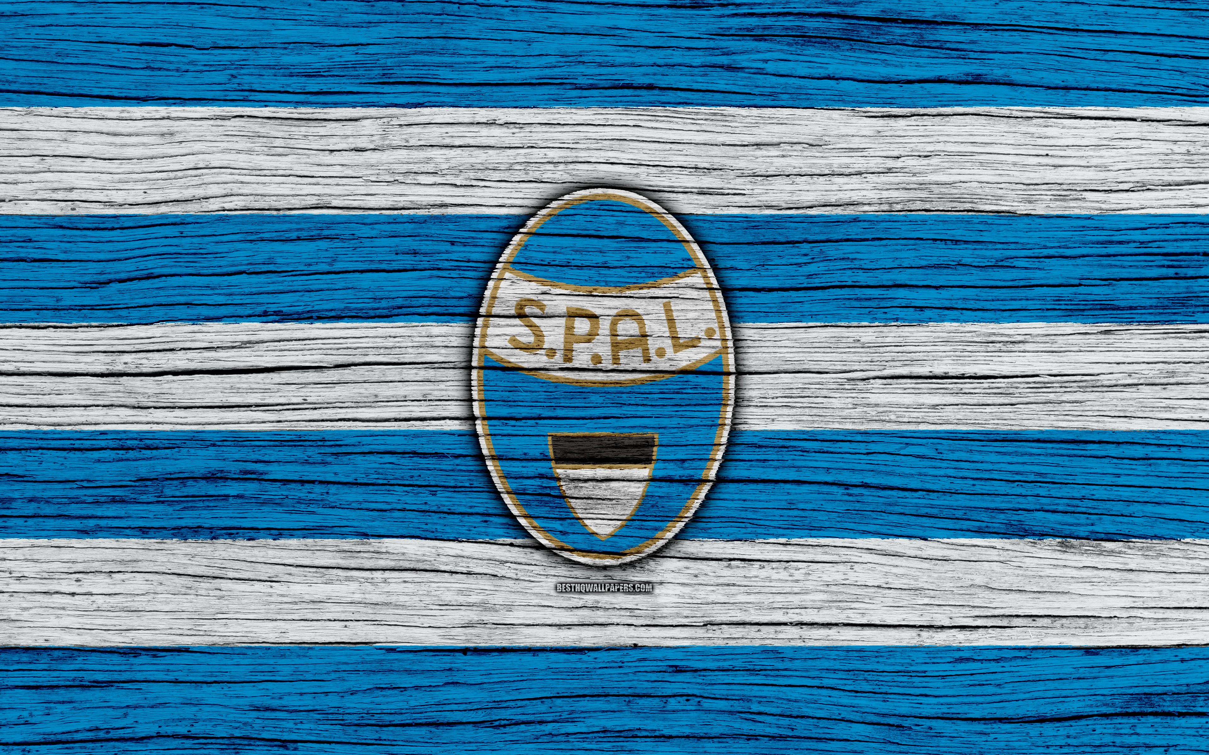 Wallpaper Spal 4k Serie A Logo Italy Wooden Texture