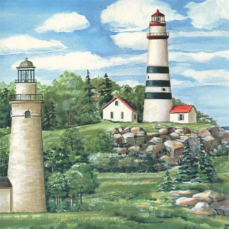 Green Lake Lighthouse Wallpaper Border 800x800