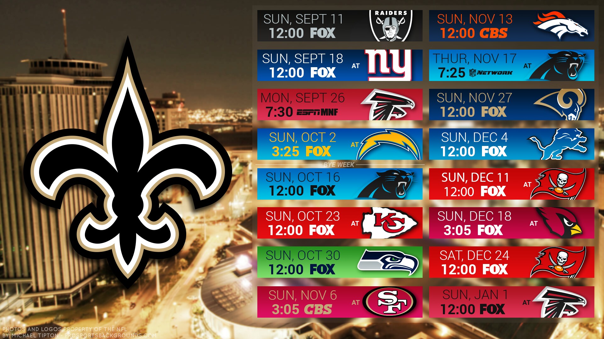 New Orleans Saints Football Schedule Wallpaper My