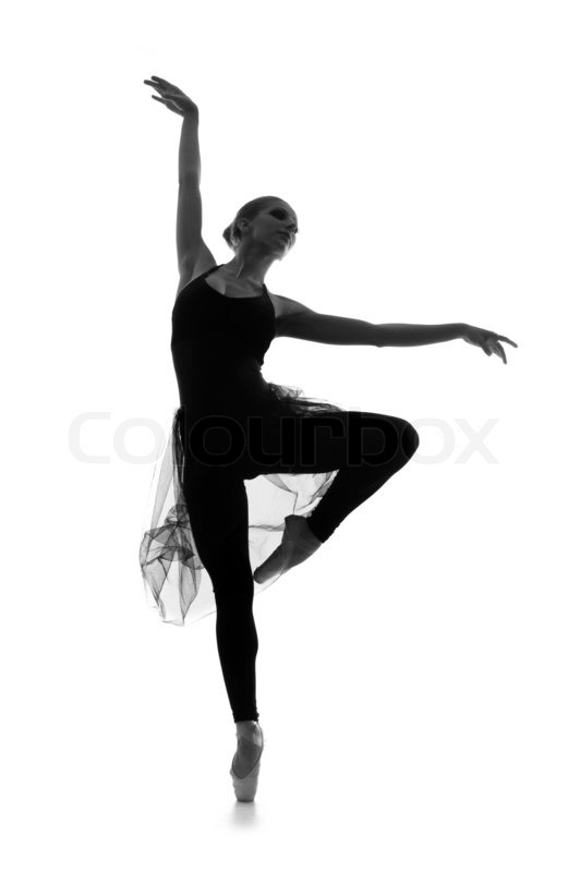 Black And White Trace Of Young Beautiful Ballet Dancer