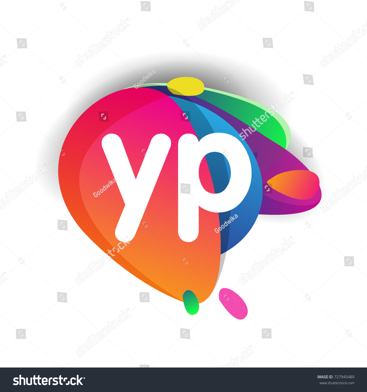 Letter Yp Logo Colorful Splash Background Stock Vector Royalty