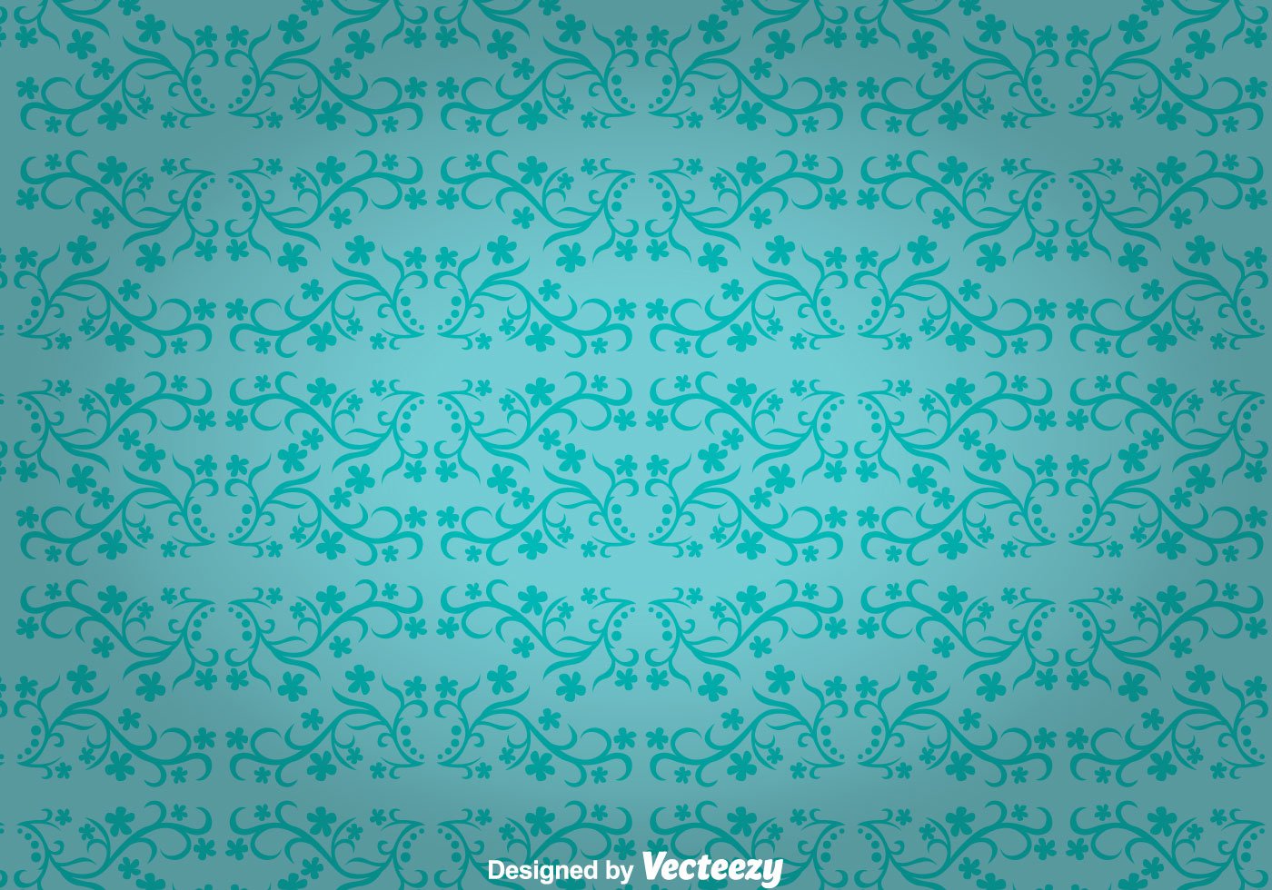 Blue Flowers Ornament Wall Tapestry Vector Art Stock