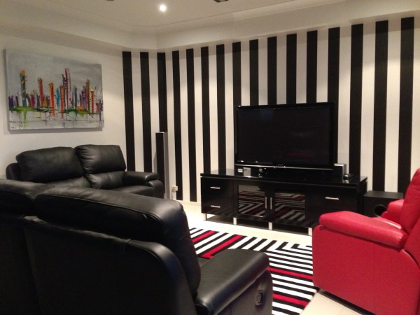 Black and white striped wallpaper Brisbanejpg