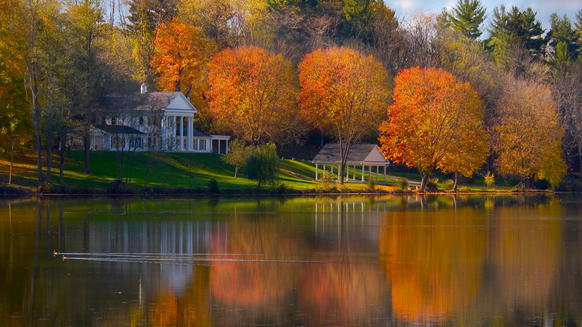 Best Autumn Lake Reflection Wallpaper
