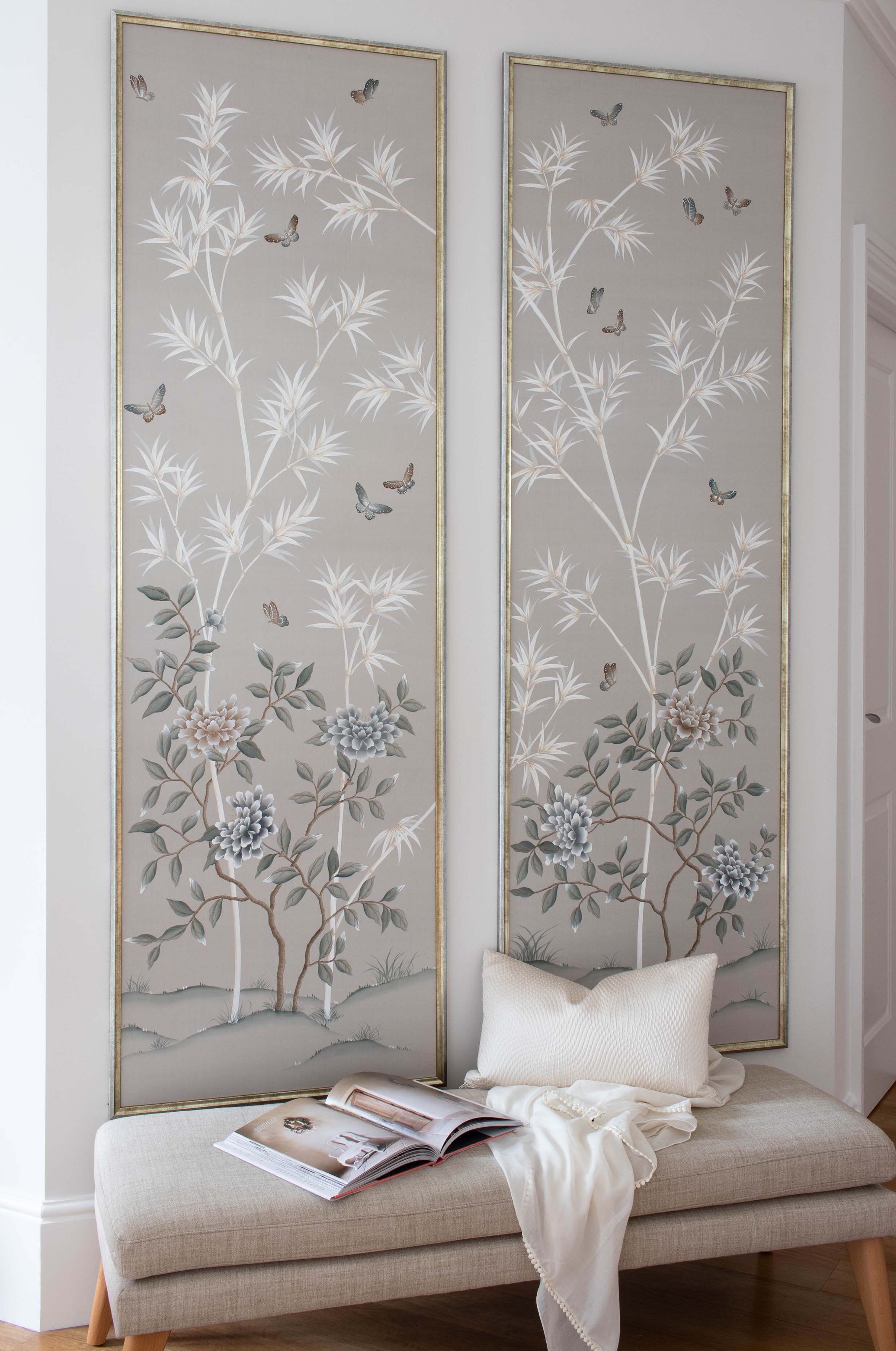 Frame Your Chinoiserie Wallpaper Panels Like Paintings