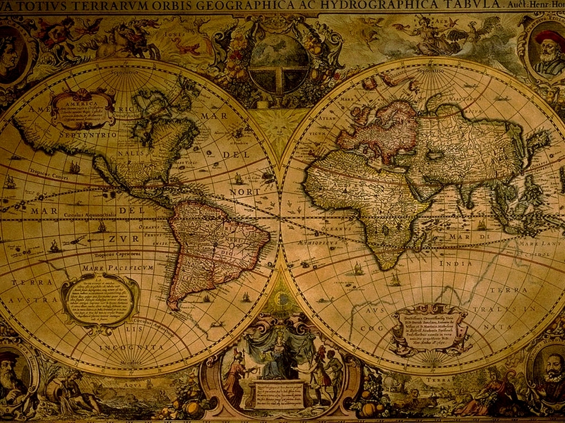 Ancient Map World Abstract 3d And Cg HD Wallpaper