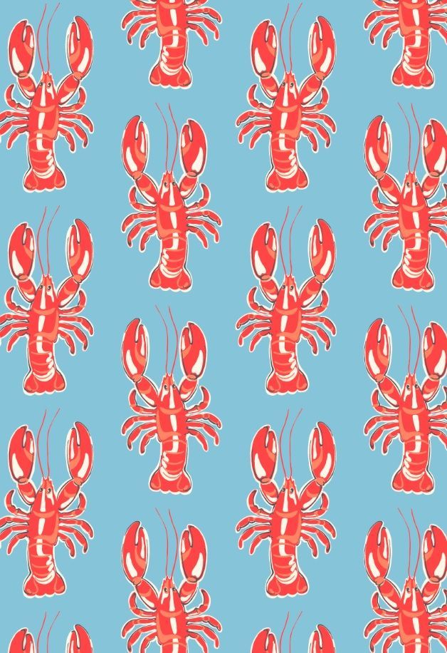Lobster Patterns In Drawing Wallpaper Background