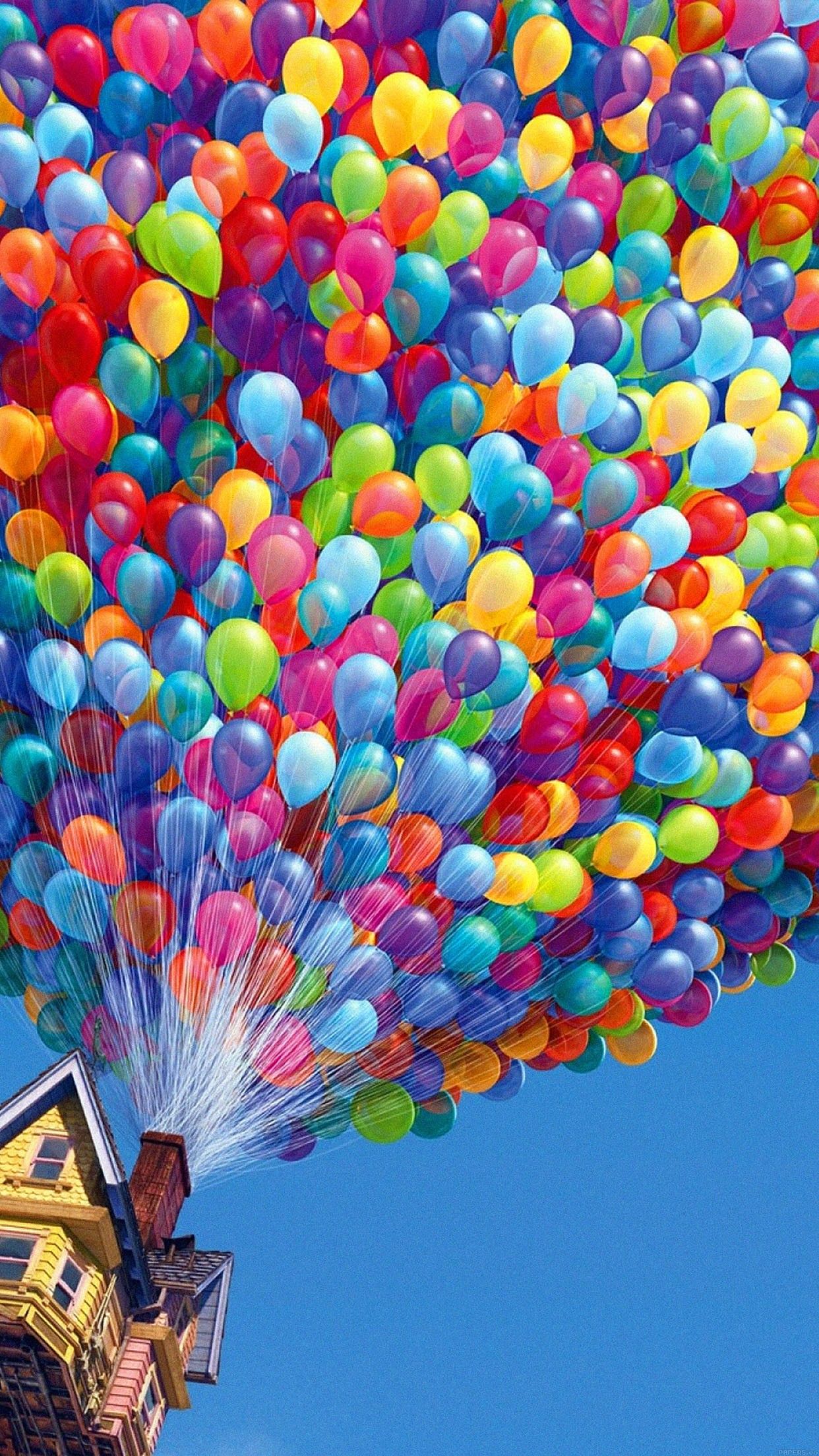 Colorful House Air Balloons Wallpaper Disney Phone