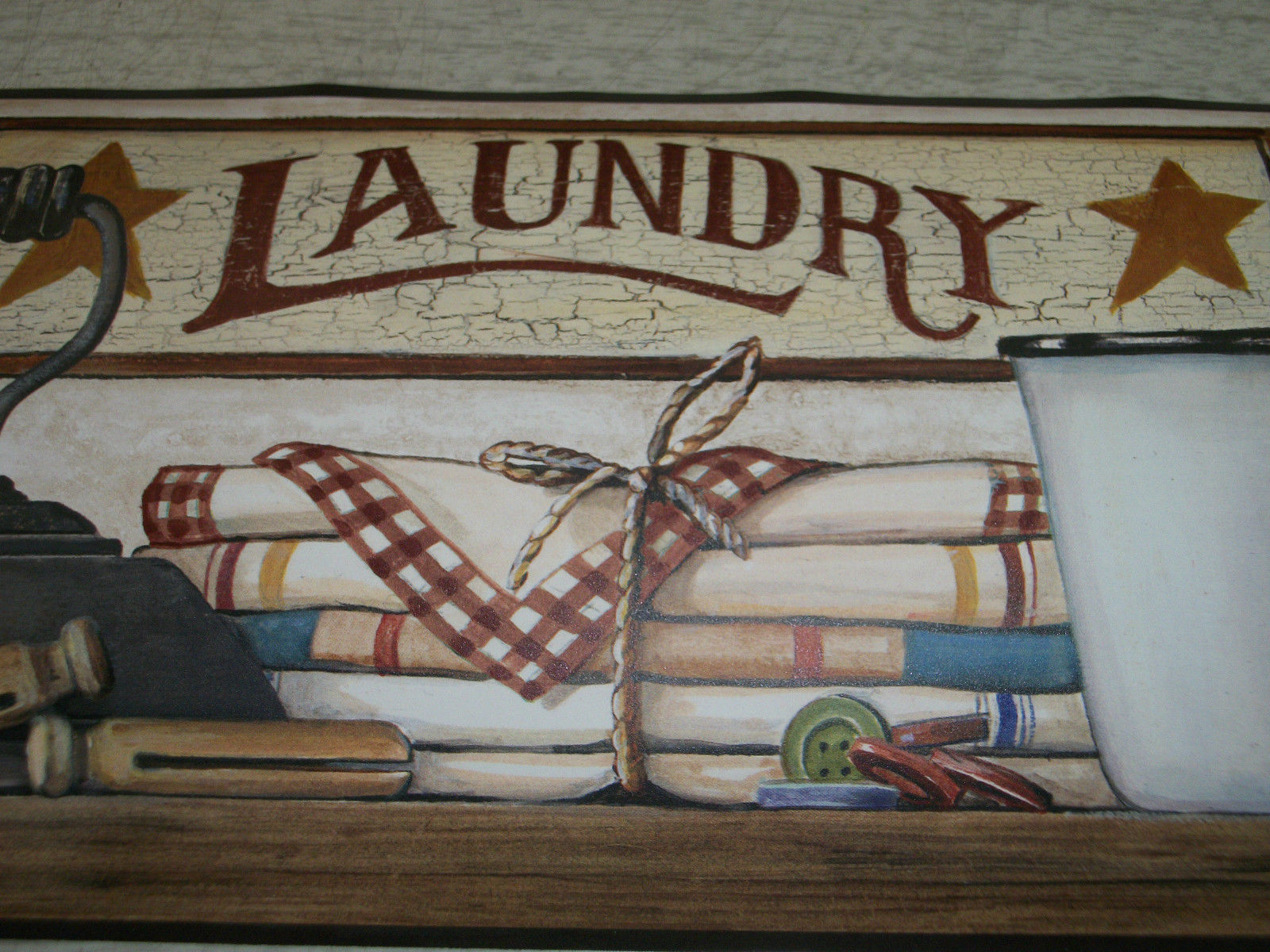 Primitive Laundry Room Wallpaper Border