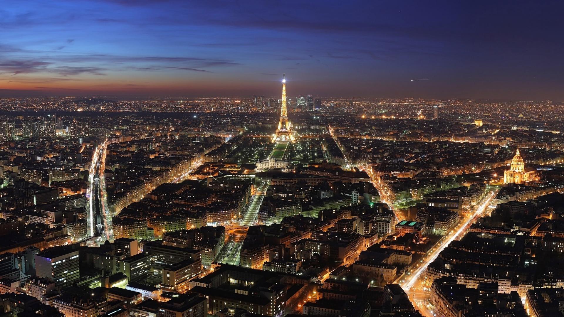 Paris Tower France City At Night HD Wallpaper Of