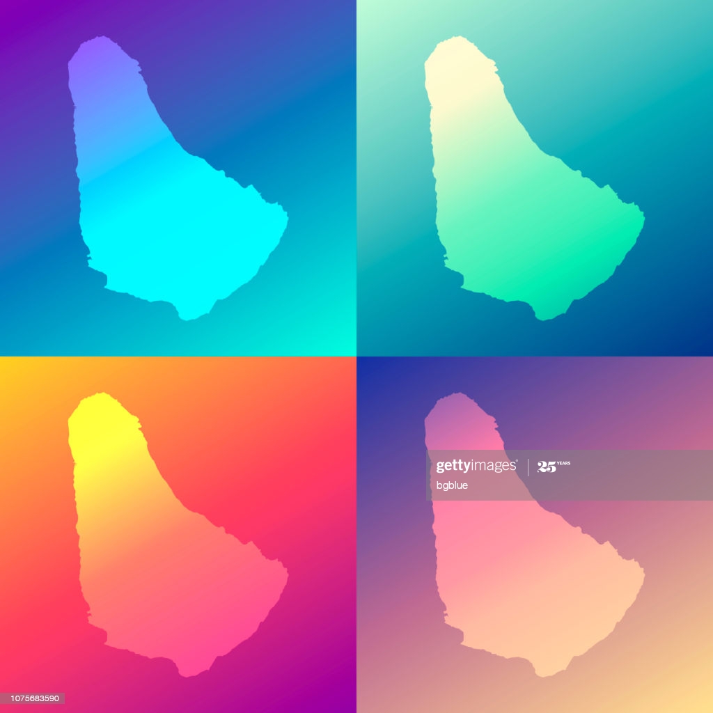 Barbados Maps With Colorful Gradients Trendy Background High Res