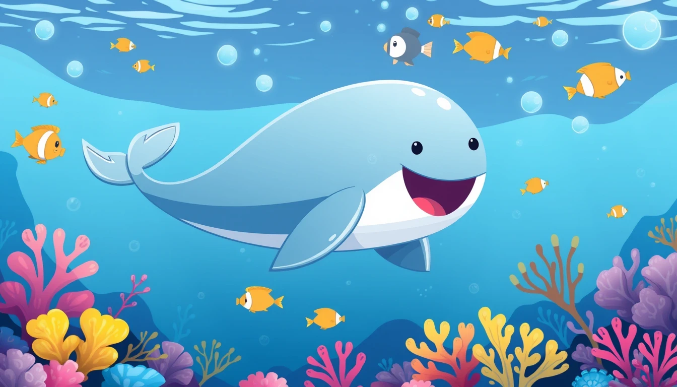 Cute Whale Wallpaper