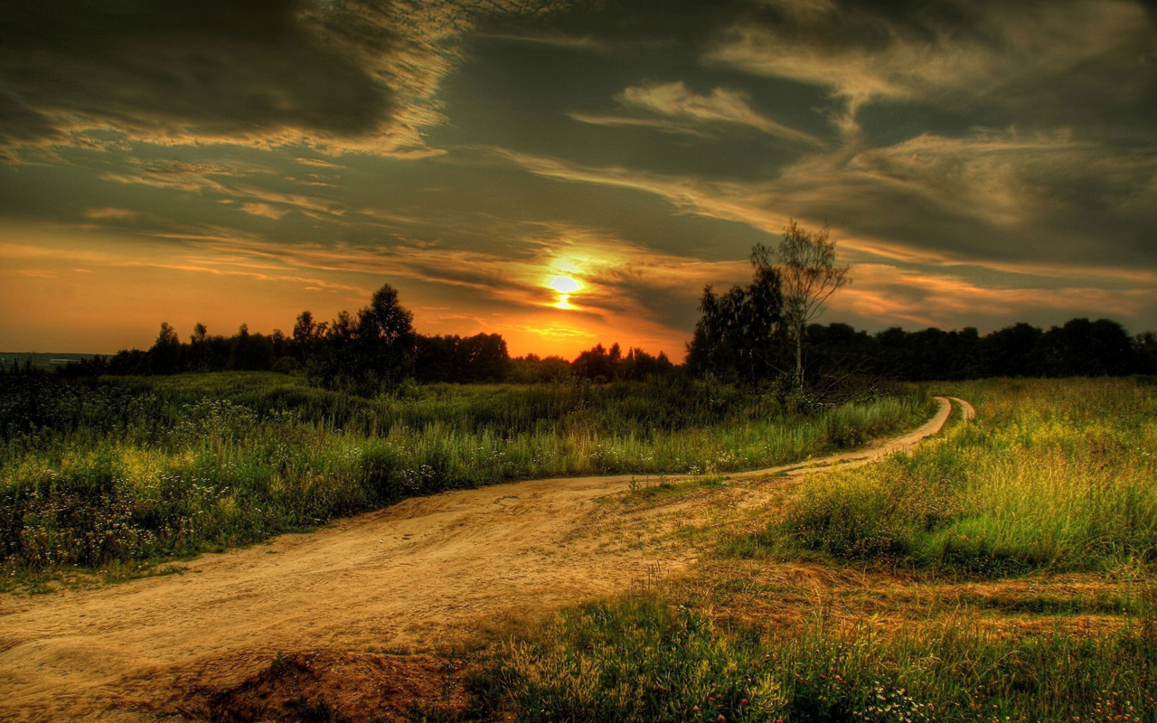 Country Road At Sunset Puter Desktop Wallpaper Pictures