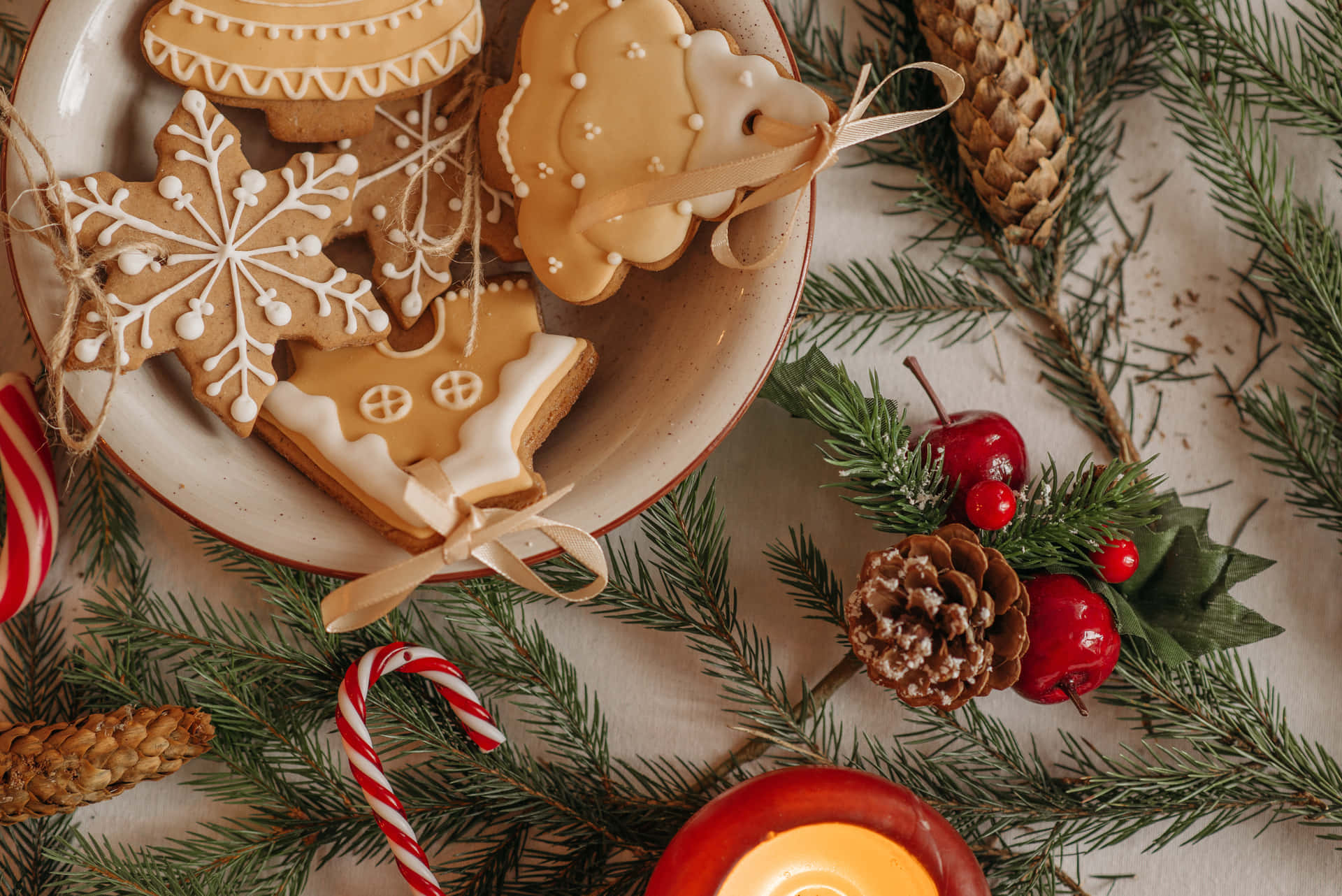 Food Table With Cookies Wallpaper