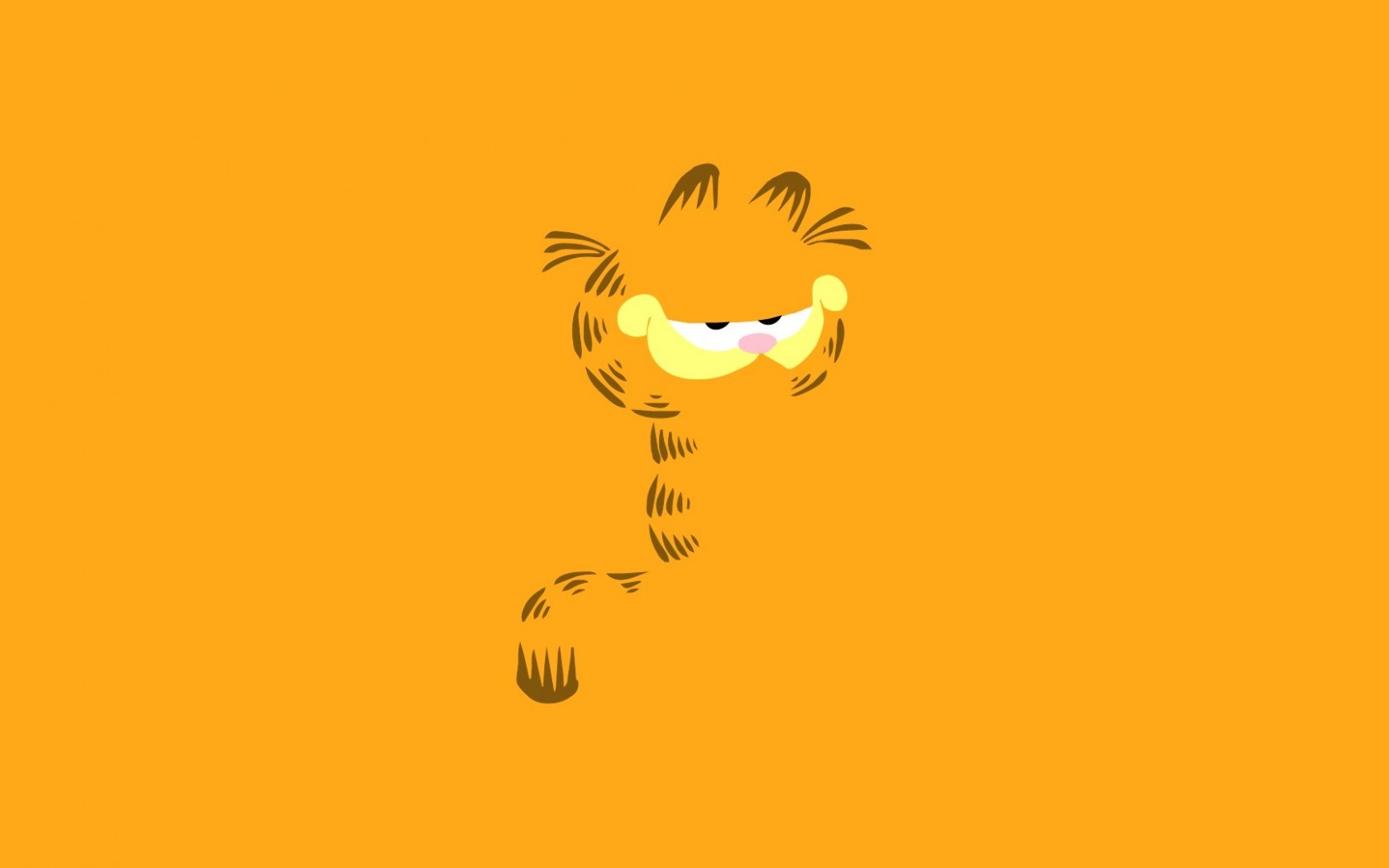 Minimalist Wallpaper Art Vector Garfield Smile Yellow Background Jpg