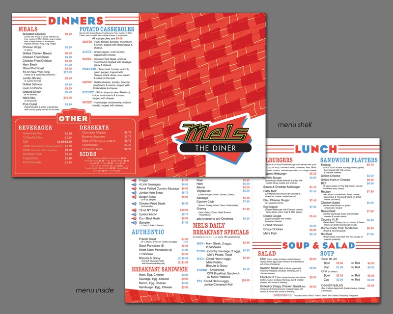 Mel Diner Menu Design