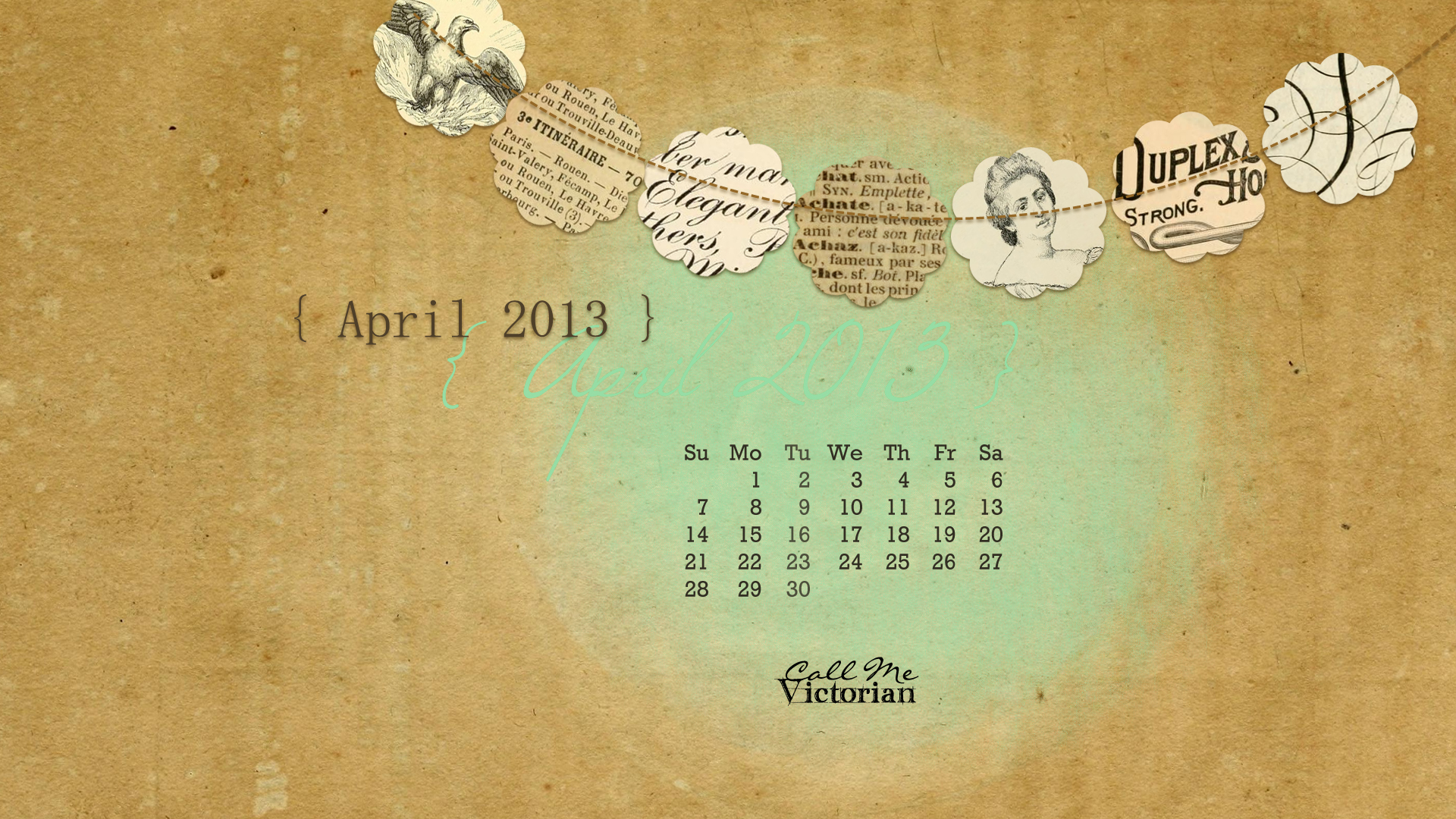 April Desktop Calendar Wallpaper Call Me Victorian