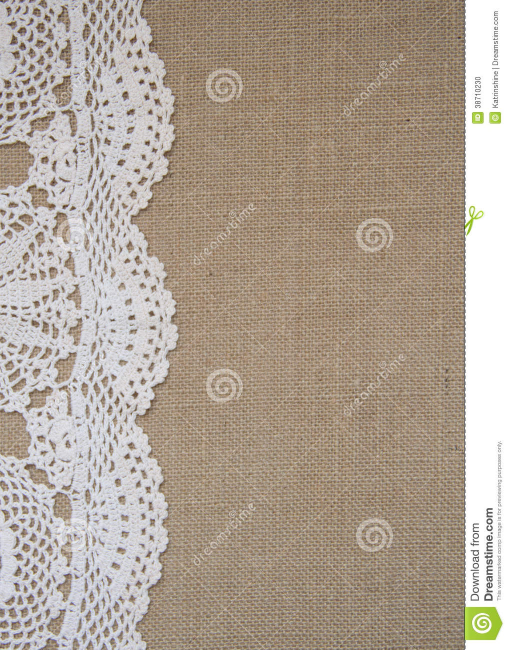 Burlap And Lace Background With