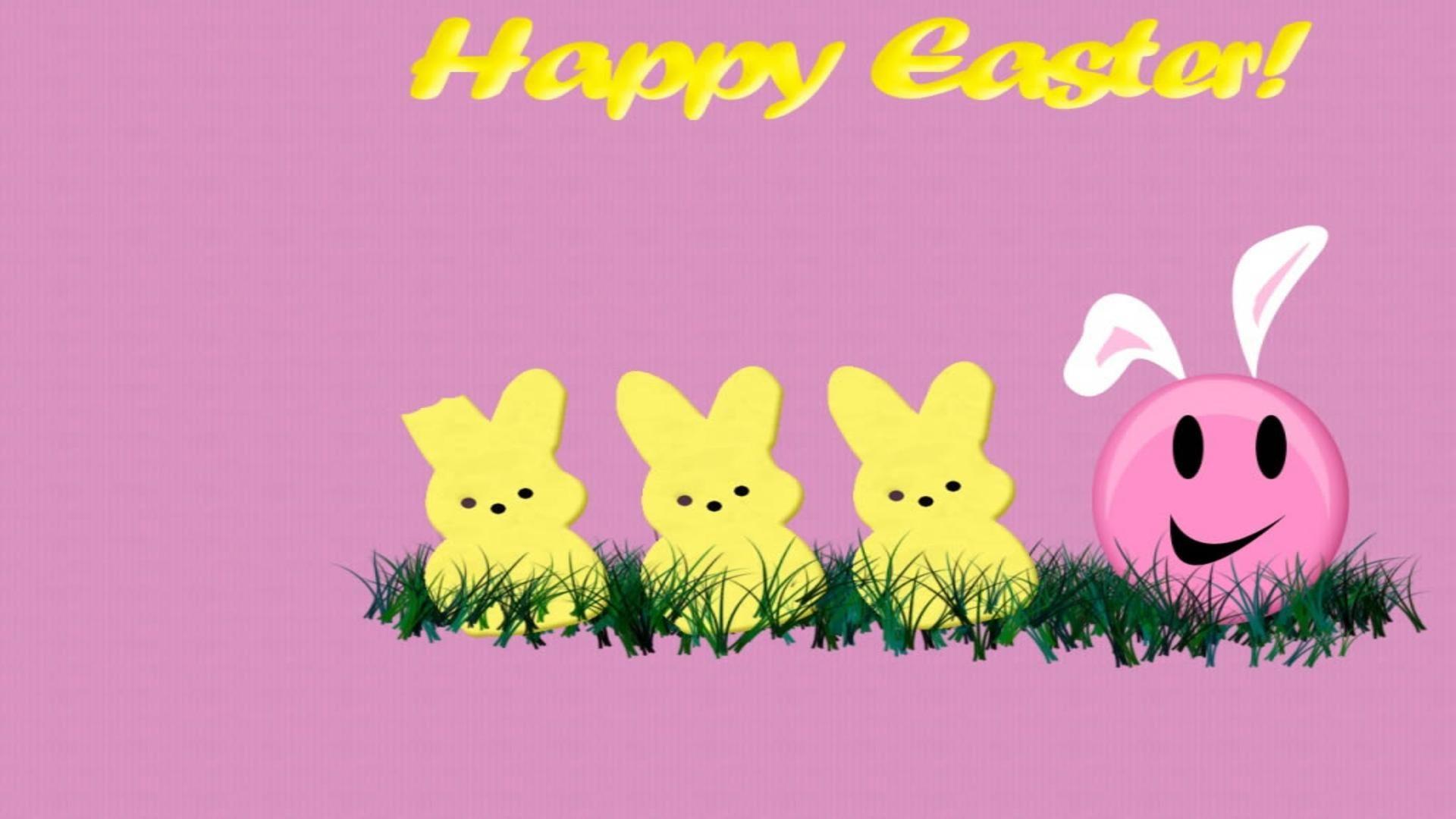 Happy Easter Pink Theme Desktop Background Wallpaper Image
