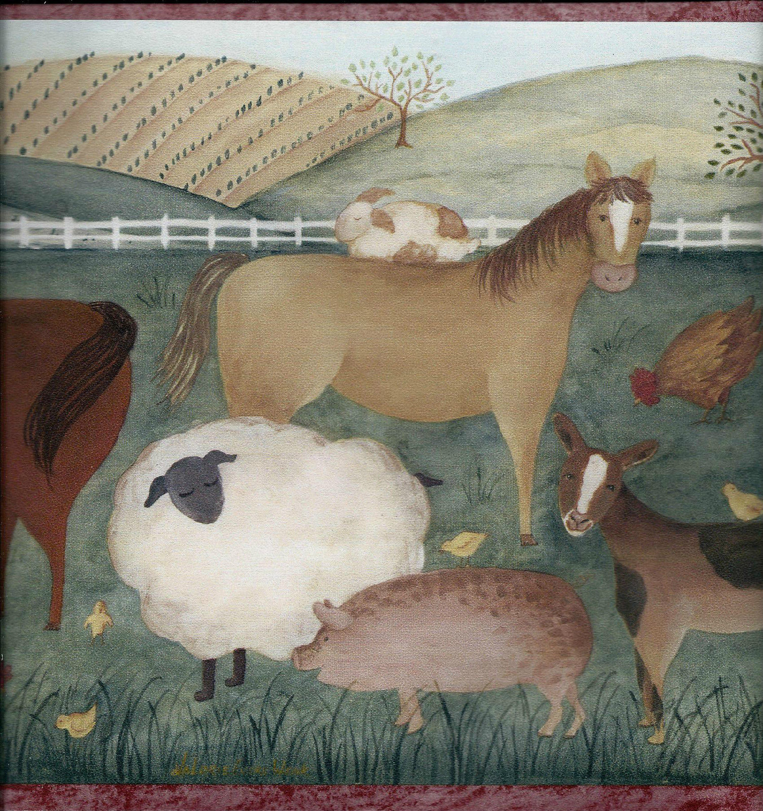 Free download goats pigs etc wallpaper border country animals down on