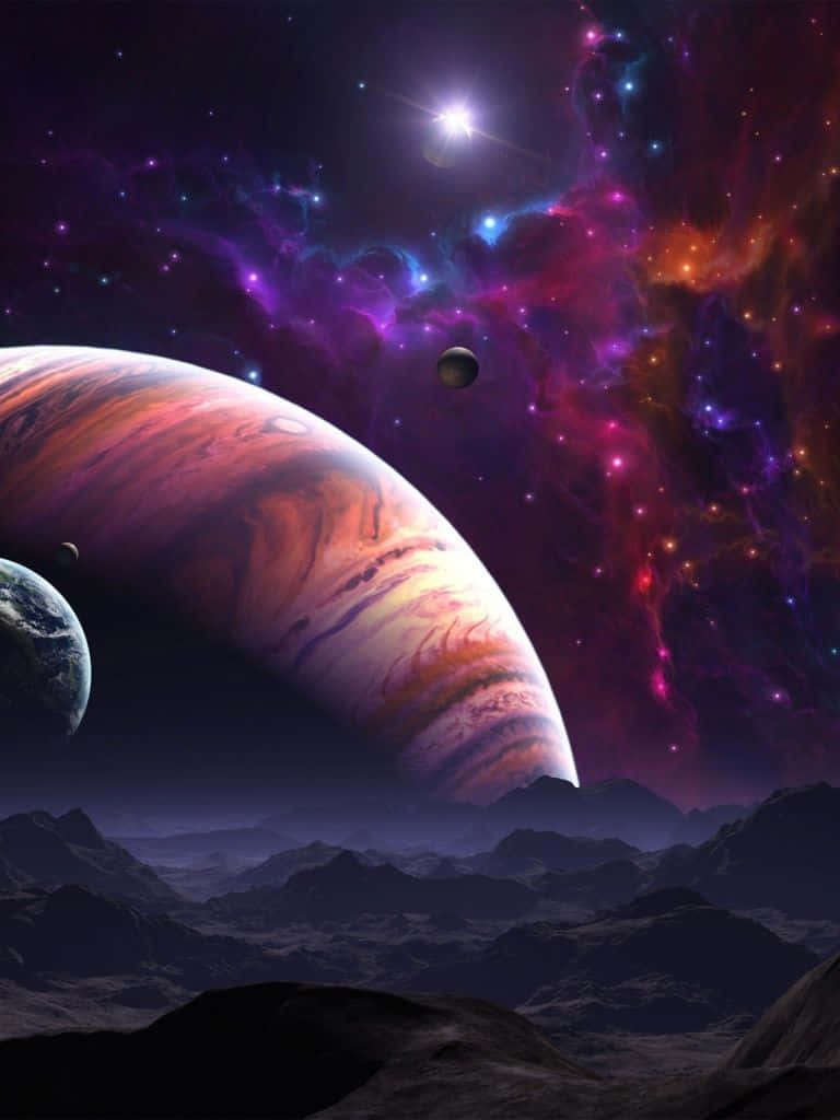 Planets And The Galaxy Awesome iPad Wallpaper