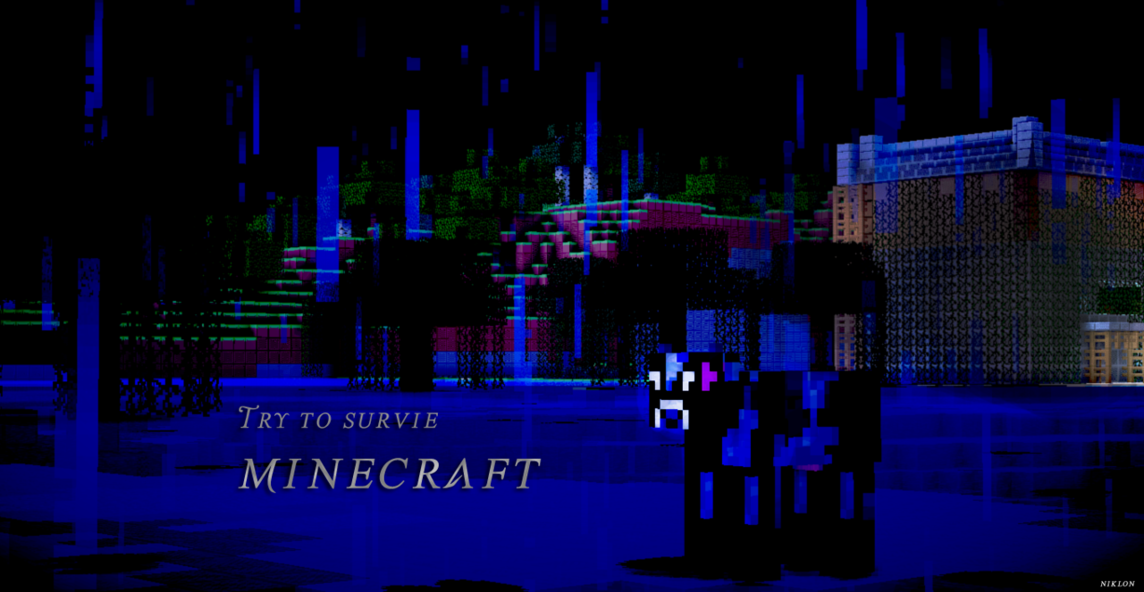 Minecraft Wallpaper Cow In The Night By Niklon9141