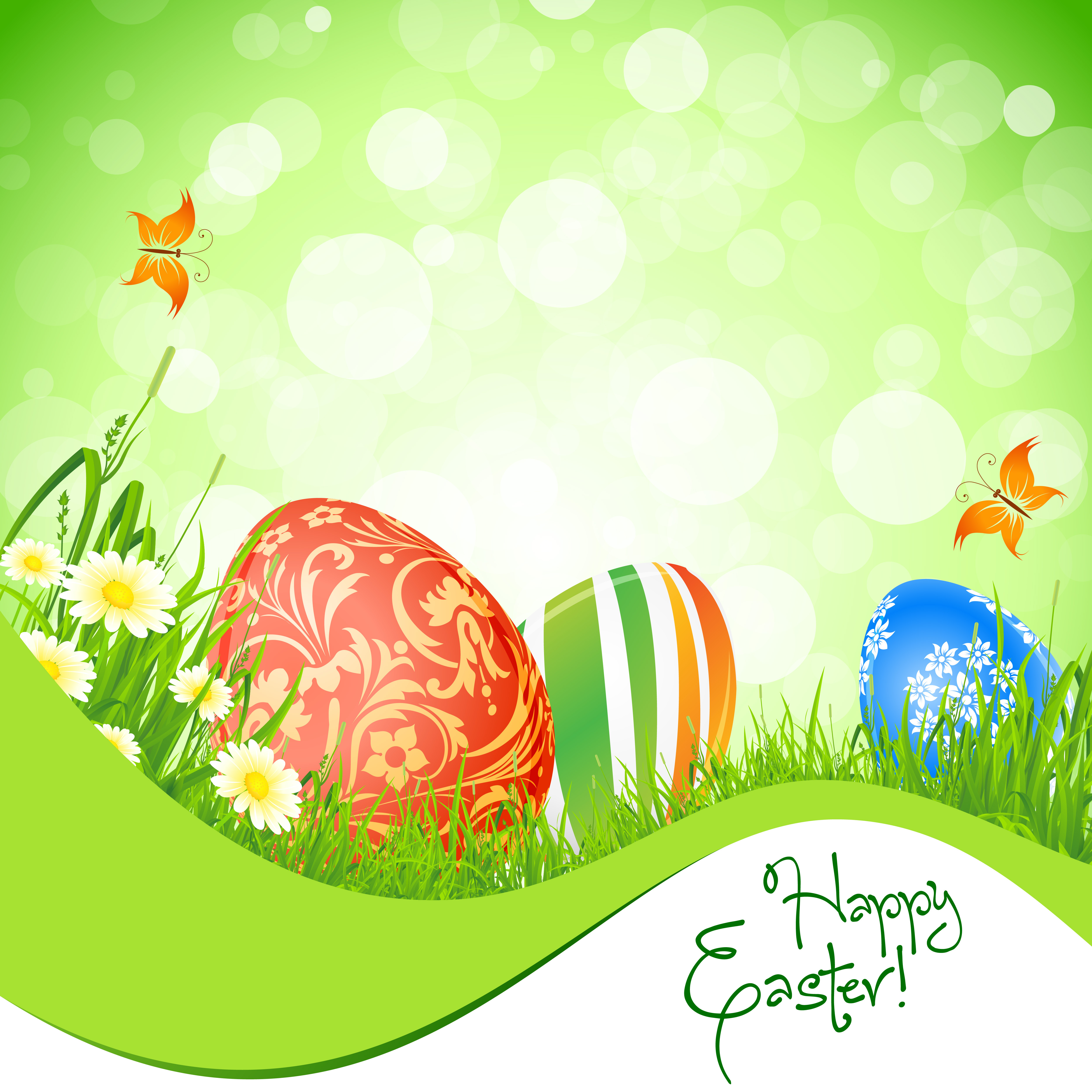 Spring Easter Egg Scene Background