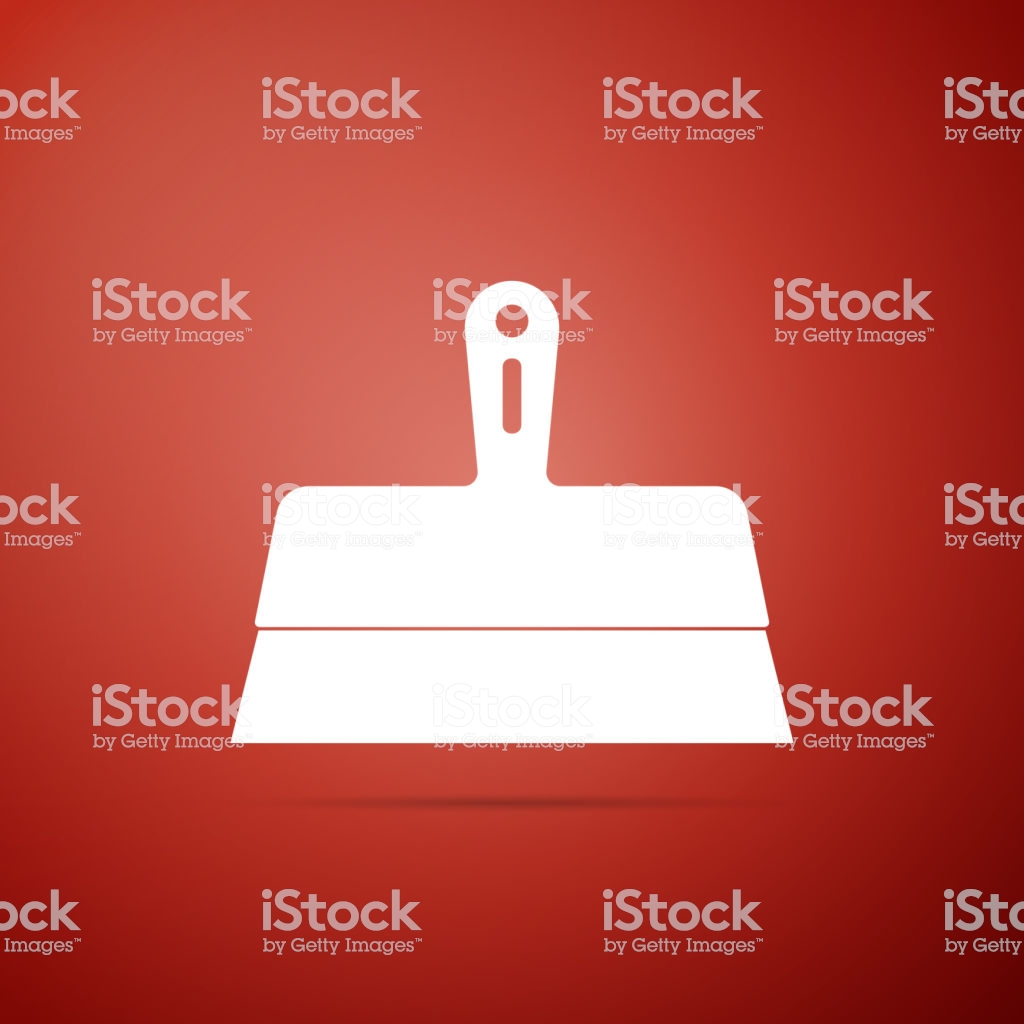 Putty Knife Icon Isolated On Red Background Spatula Repair Tool