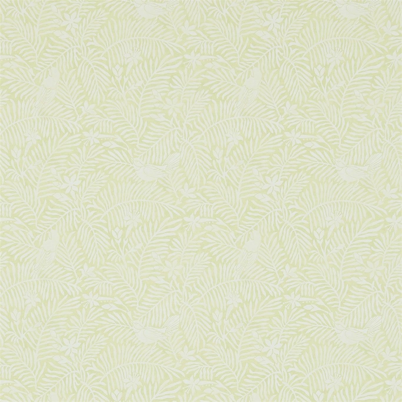 Olive Green Calico Birds Chika Sanderson Wallpaper
