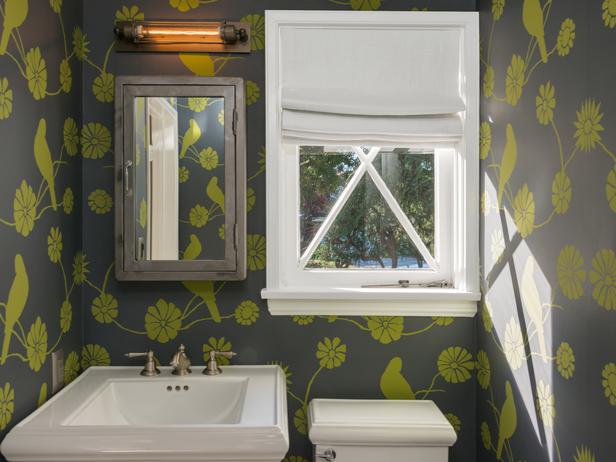 Free download Powder Room With Large Scale Pattern Wallpaper HGTV