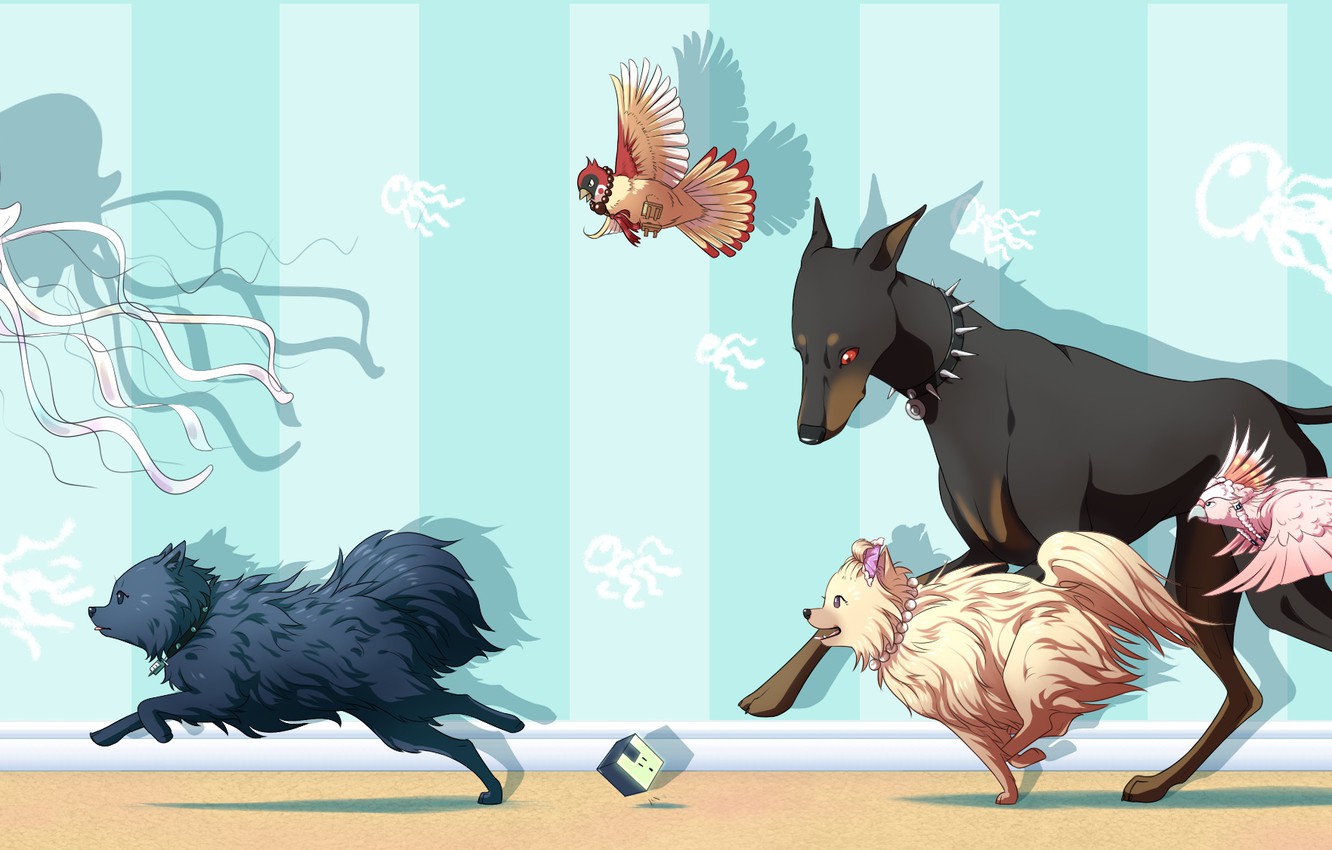 Wallpaper Jellyfish Parrot Dramatical Murder Doberman Beni