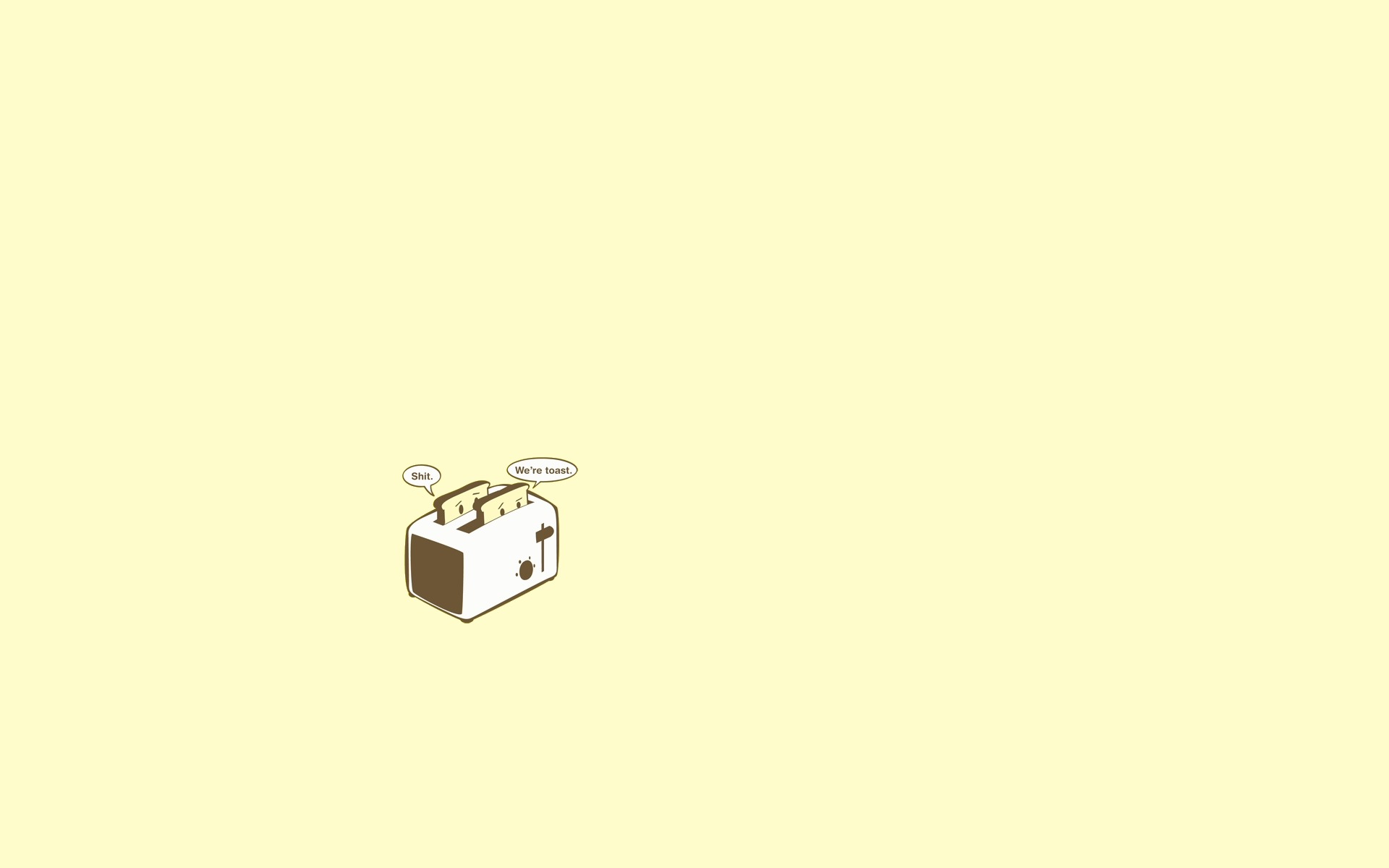 Minimalistic Funny Toaster Simple Background Wallpaper