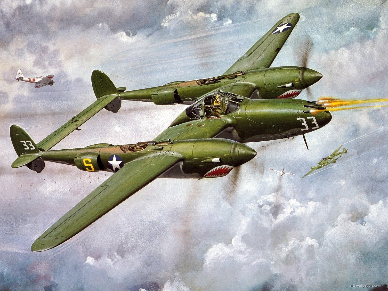 Patriotic War Aircraft Paintings of World War 2 Planes Paintings 1600x1200