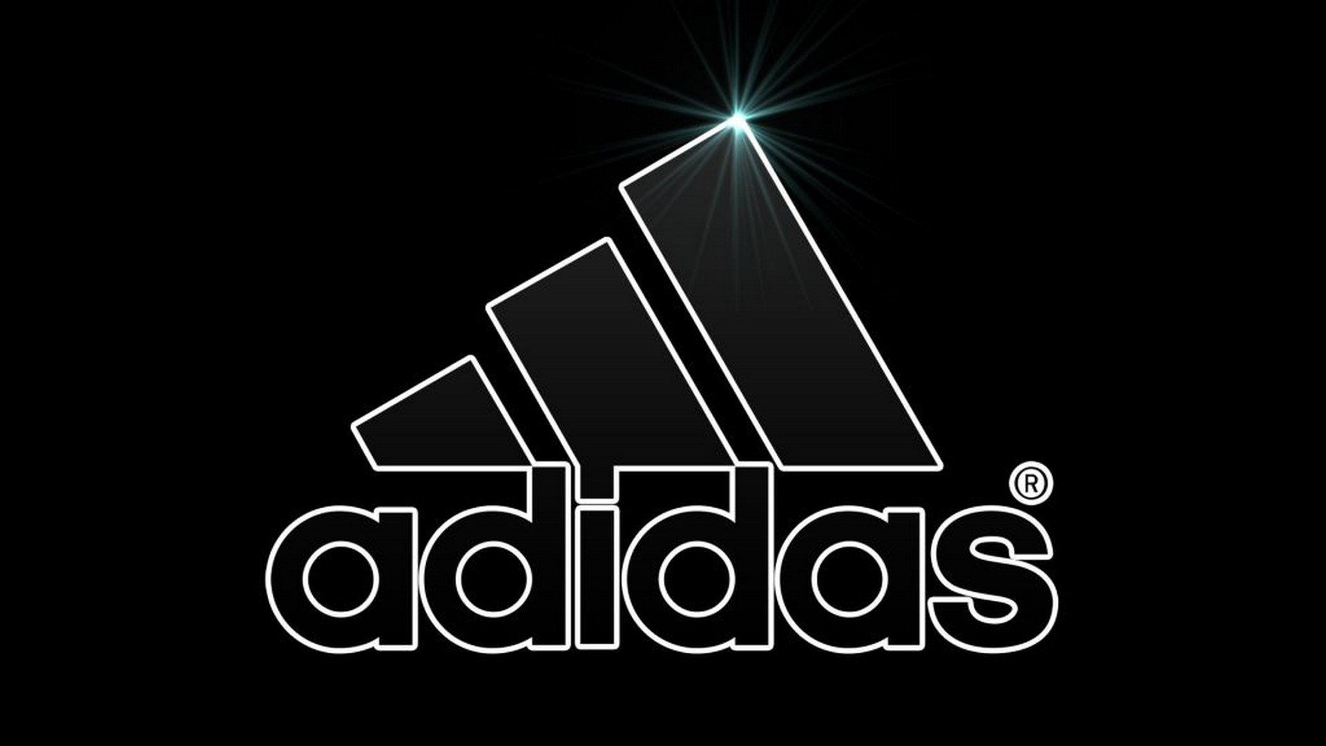 Adidas logo on a black background