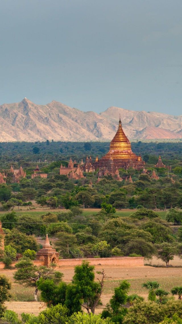 Temples Of Bagan Burma iPhone Wallpaper Background X