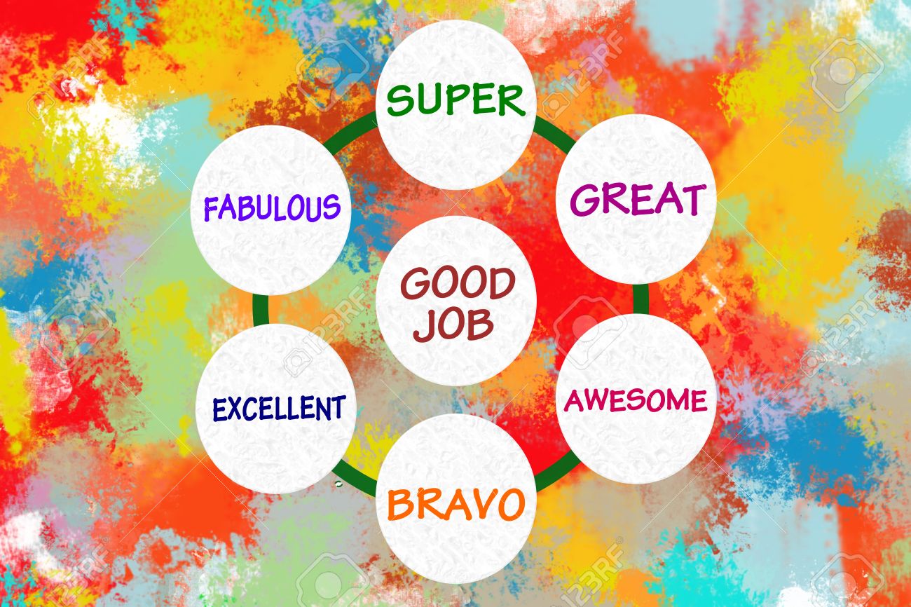 Appreciation Messages In Circles Over Colorful Painted Background