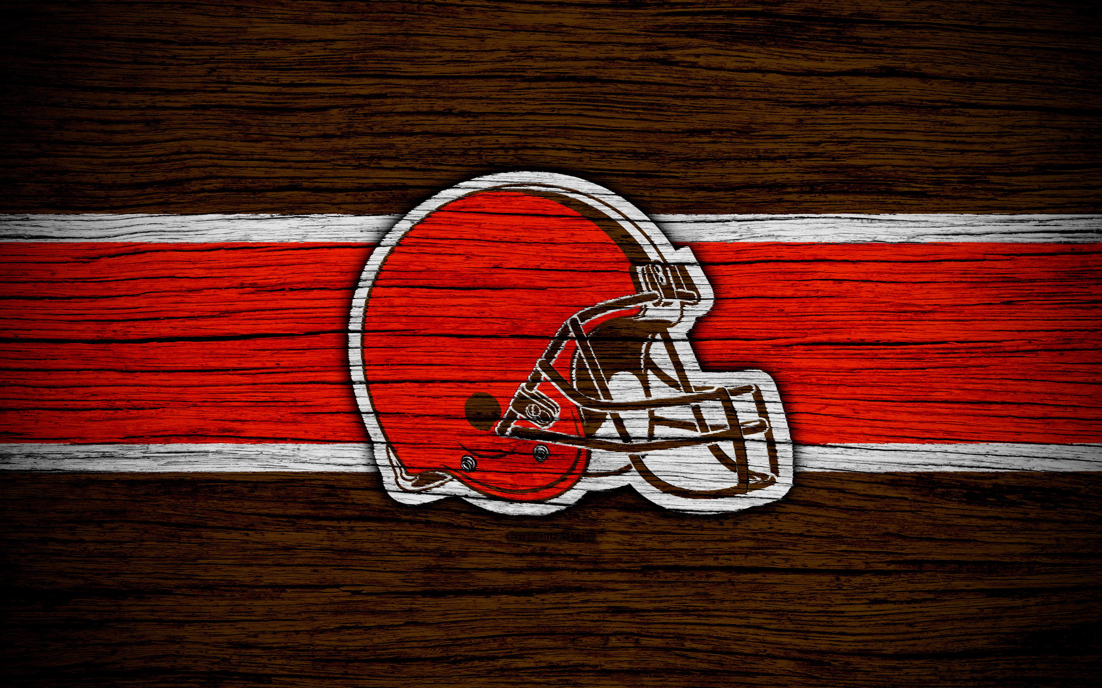 Cleveland Browns Nfl 4k Wooden Texture American Logos And