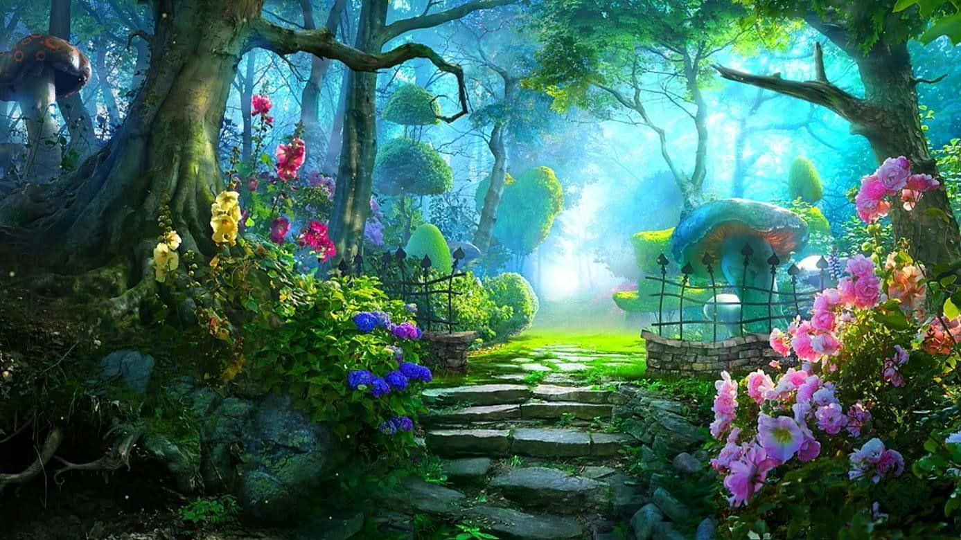 Fairy Forest Background Wallpaper