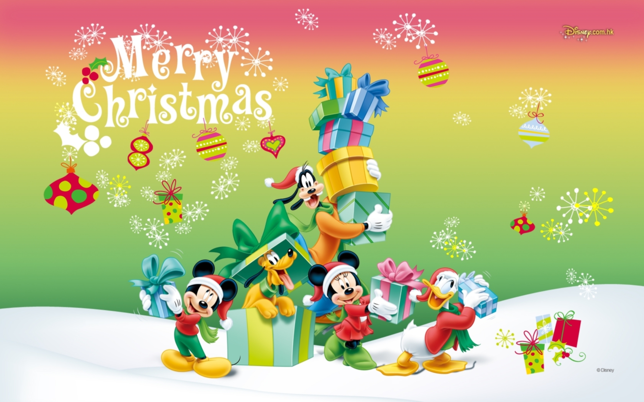 Cartoon Characters On Christmas Wallpaper And Image
