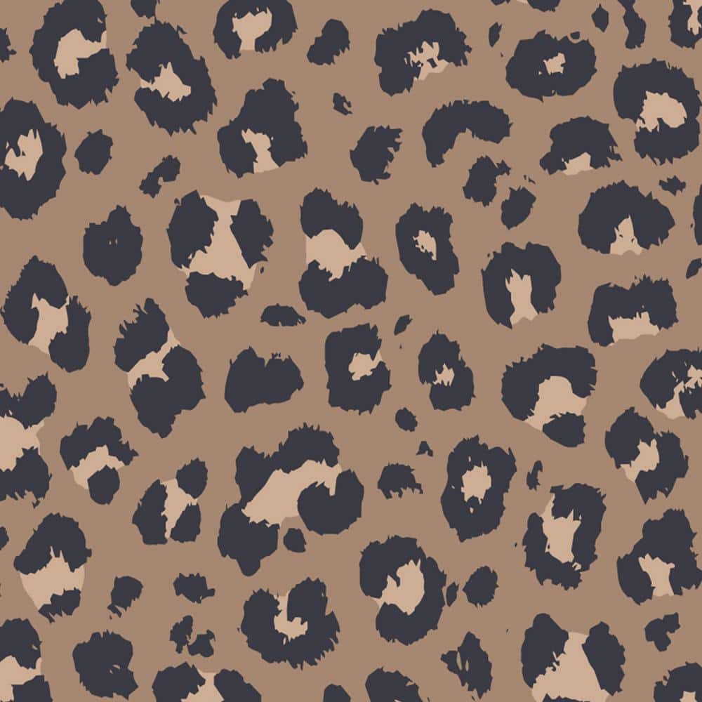 Animal Print Leopard Dark Natural Peel And Stick Vinyl Wallpaper W9227