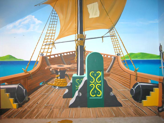 Pirates Ship Wall Mural Beach Wallpaper Accent Decor7 Pirate Ship