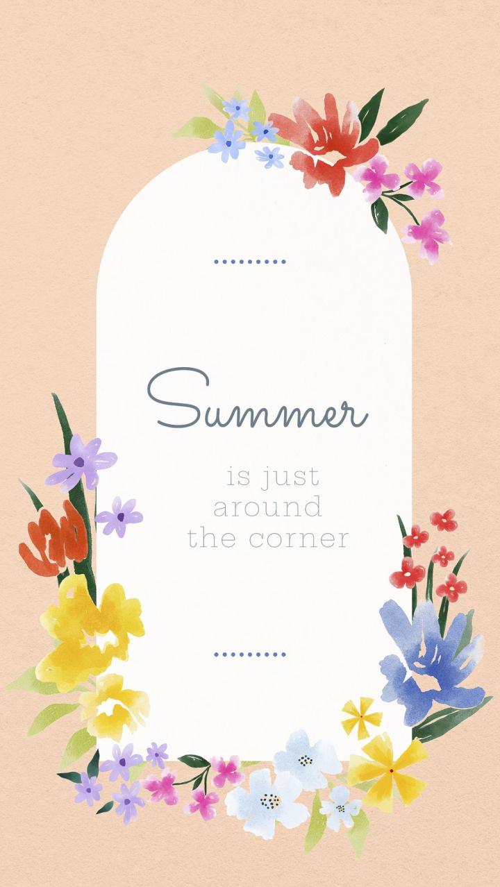 Summer Quote Mobile Wallpaper Watercolor Photo