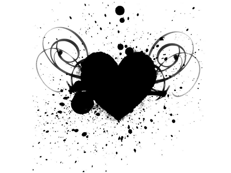 Black and white heart background