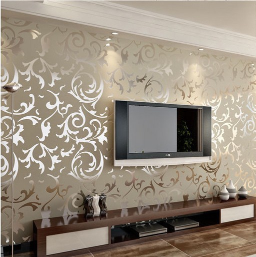 damask wallpaper roll Luxury leaf wall paper homes living room