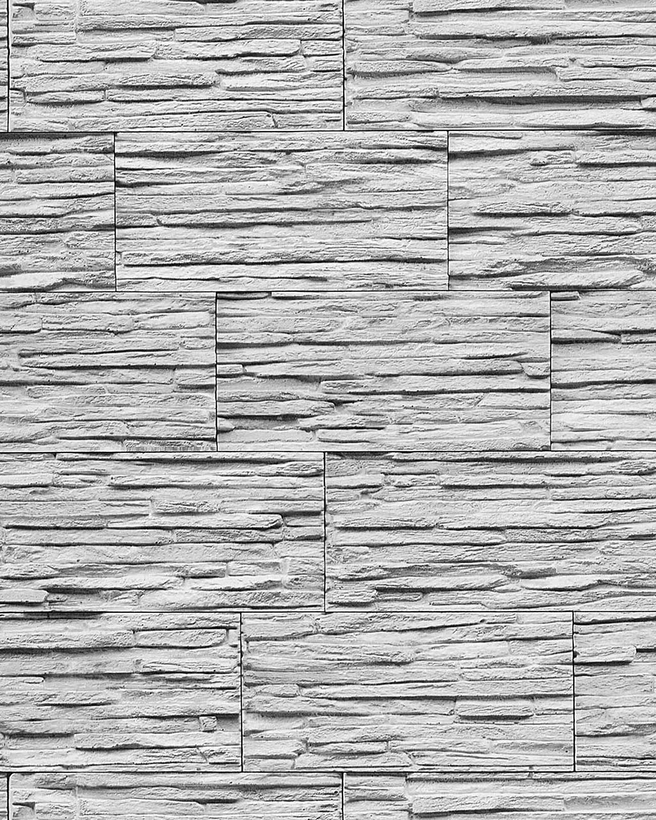 Vinyl Wallpaper Textured Stone Natural Brick Grey White Sq Feet