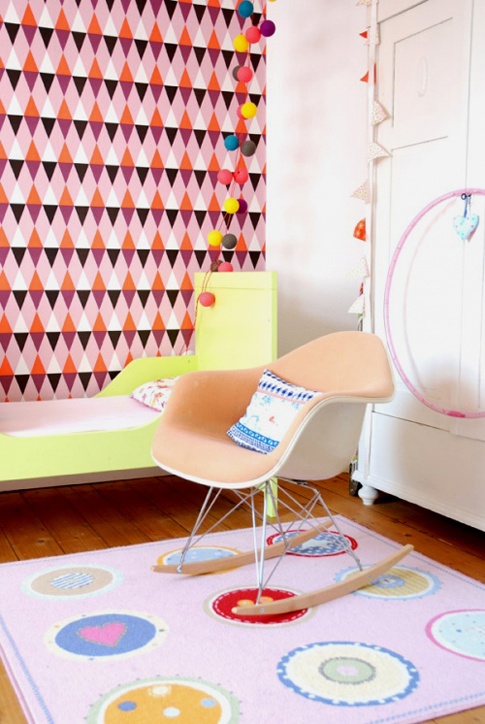 Modern Nursery With Triangles Wallpaper Kid S Rooms Hip Edgy